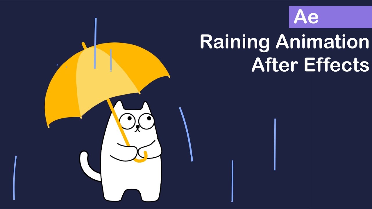 Raining Animation : After Effects (Trim Paths)
