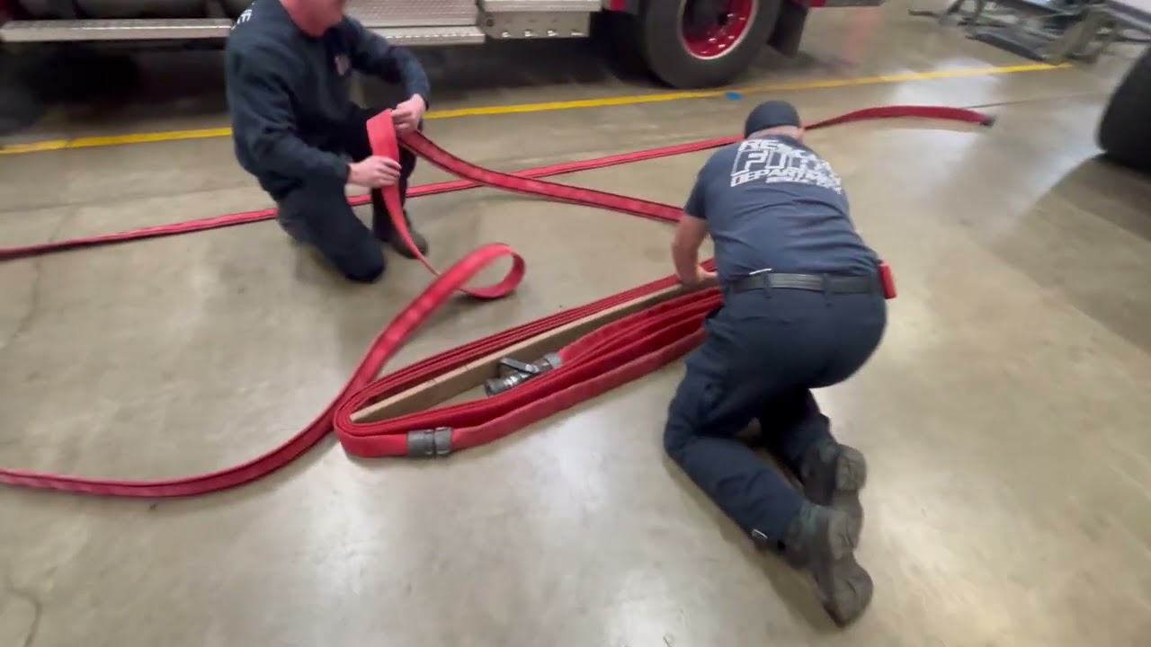 Rescue Fire Department- How to make a structure hose pack for attack lines, LAPs, Hotel Packs, etc.
