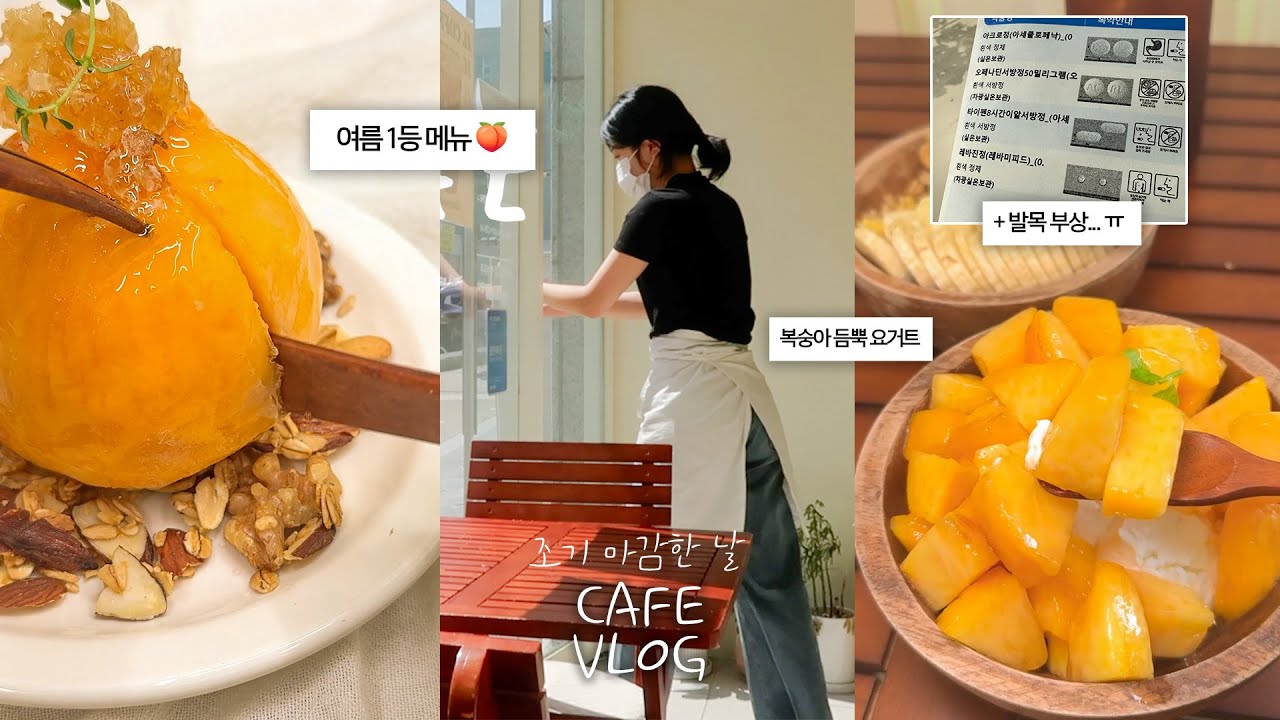⋆ vlog ⋆ 매출 1등 찍은 그릭모모🍑 신메뉴 출시에 조기마감까지! | 1인 그릭요거트 카페 사장 브이로그 | 디저트카페 | cafe vlog | 카페창업 | 천안카페