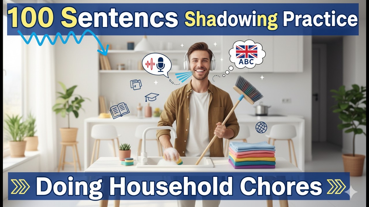 100 Daily Sentences Shadowing Practice | Doing Household Chores | Beginner English Practice