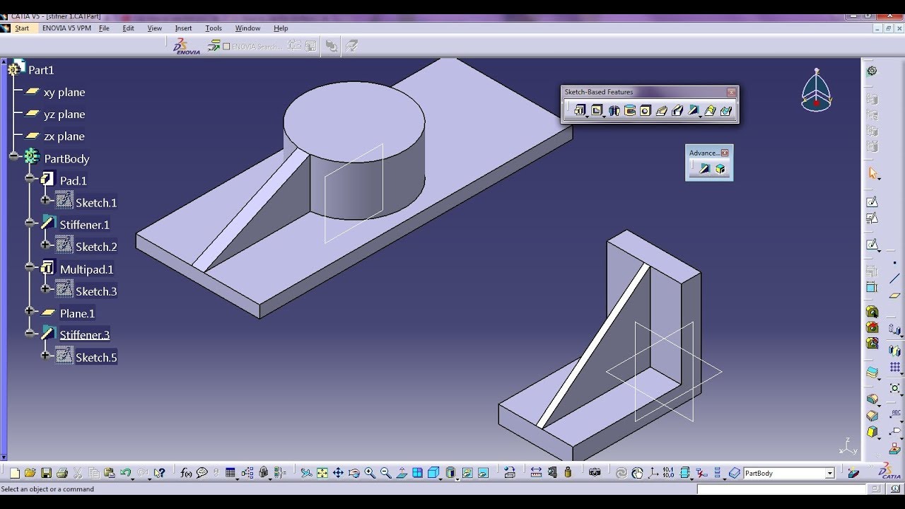 How to use Rib (Stiffener) in CATIA V5 ?