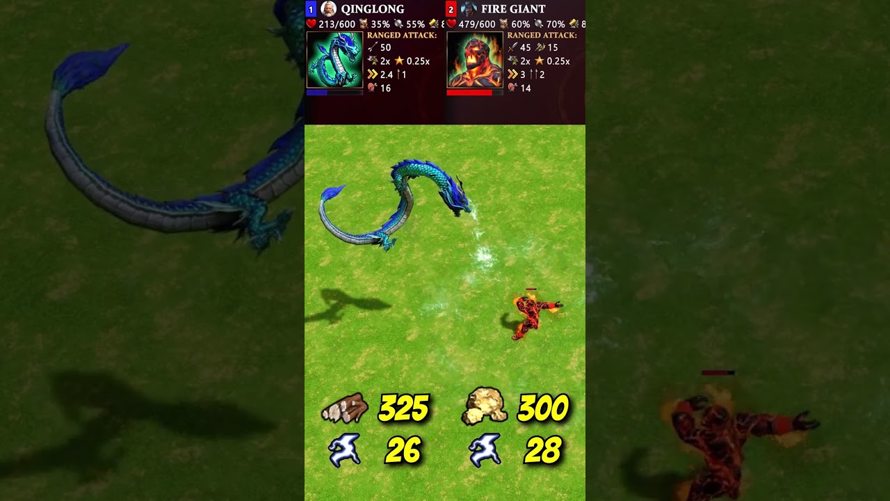 Qinglong vs Fire Giant (Age of Mythology: Retold) #Shorts