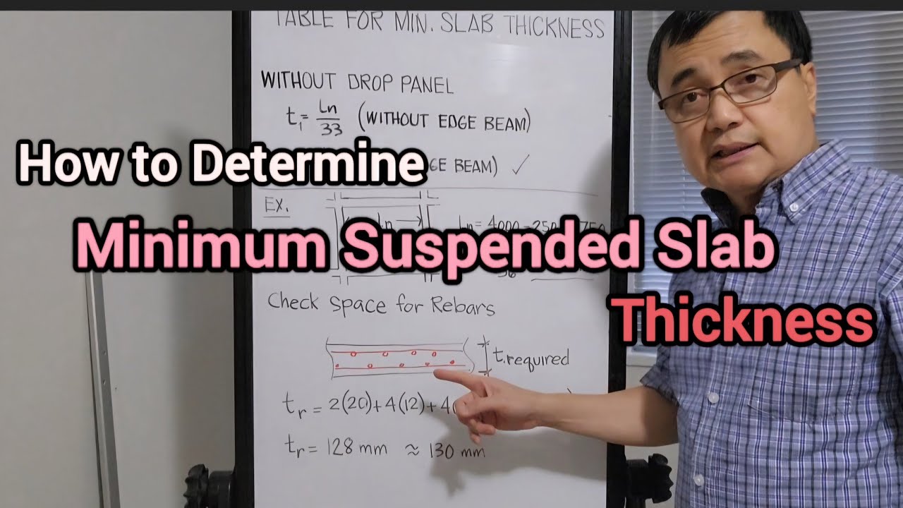 How to Determine minimum concrete slab thickness (for 2-way slabs)