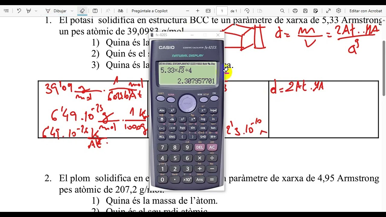 CALCULO DENSIDAD TEORICA BCC