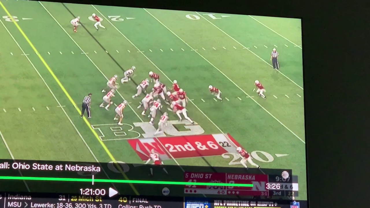 Ohio State Linebacker Pete Warner vs Nebraska Wan&rsquo;dale Robinson