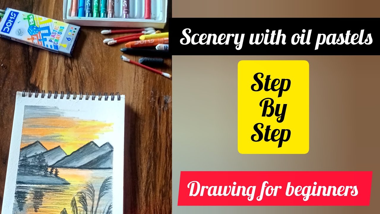 How to use oil pastels/scenery with oil pastels/drawing for beginners/Abha Creation 
