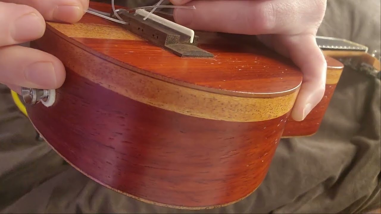 Restringing Ukulele with 8-hole Quick Tie Bridge