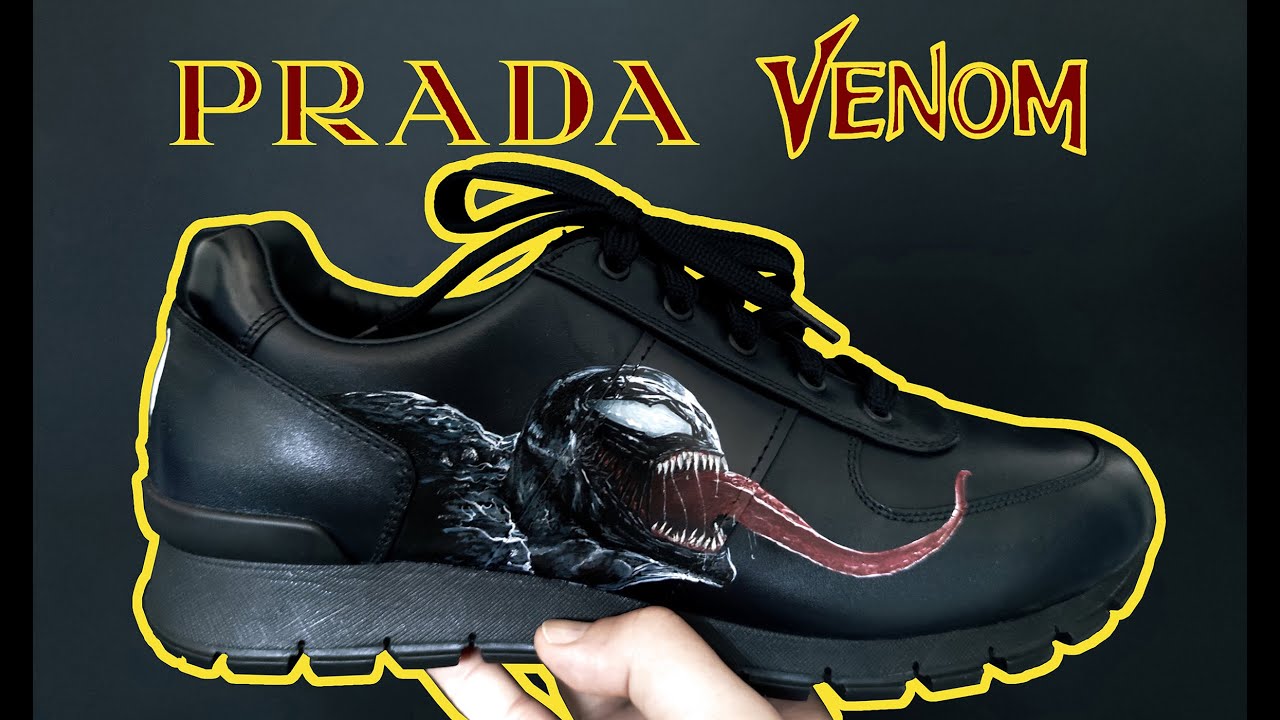 Custom Sneakers: The Prada Venom, tutorial, how I paint these Prada sneakers (2021)