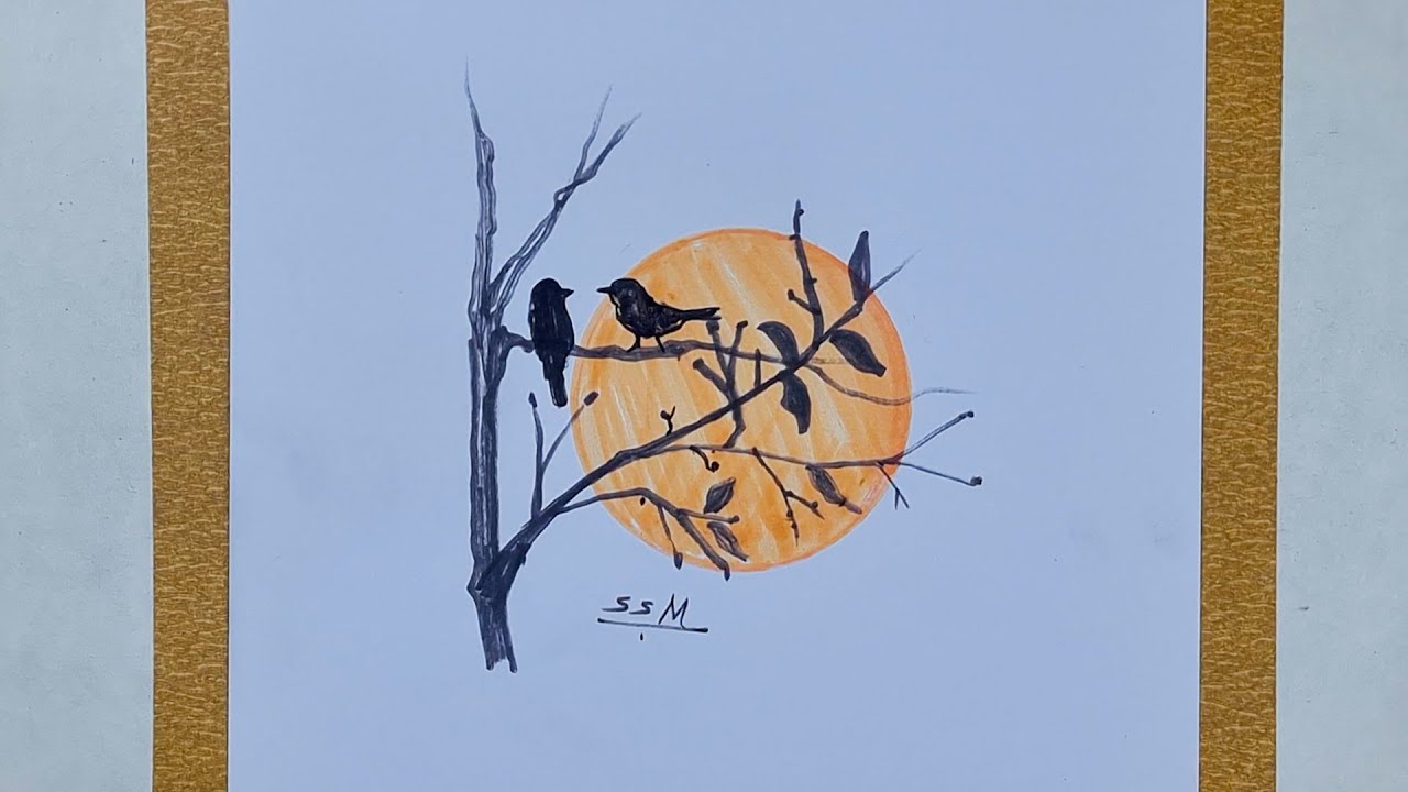 Sunset Birds Watercolor Masterpiece | Mindful Art Session by SSM Art