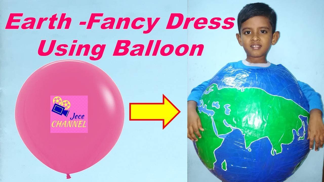 Earth Fancy Dress Costume Using Balloon Easy DIY | பூமி உருண்டை உடை அலங்காரம் பலூனில் செய்யும் முறை