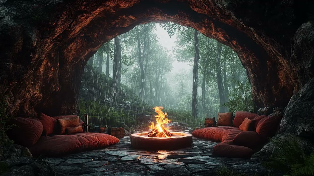 Rain Filling the Cave with Calm | Long Natural Sounds for Sleep and Peaceful Dreams