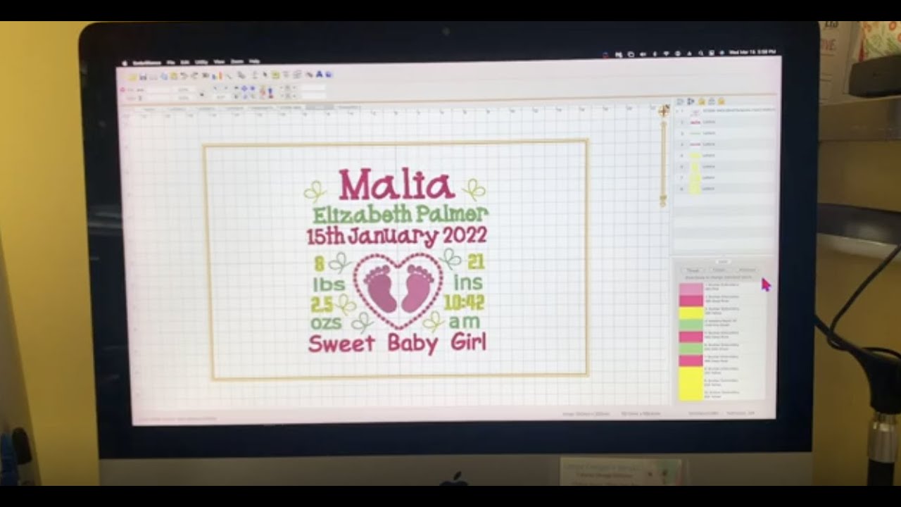 How to Embroidery a Birth Template on a Baby Blanket - Beginners embroidery - Great Baby Gift!