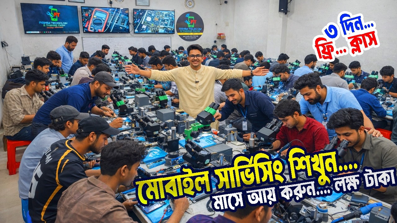 মোবাইল সার্ভিসিং কাজ শিখুন । ৩ দিন ফ্রি ক্লাস করুন | mobile servicing training centre