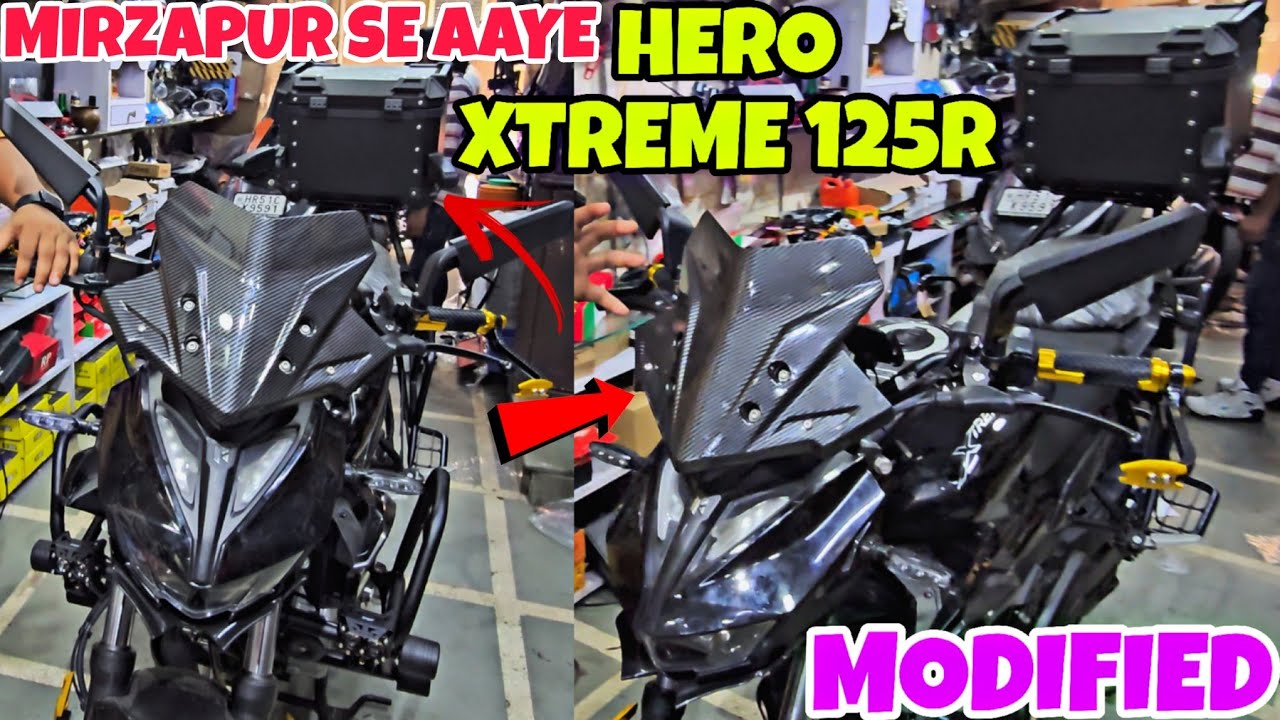 MIRZAPUR se aaye HERO XTREME 125r Lekar | Unique Loaded Modification | Visor | TopBox | Crash Guard