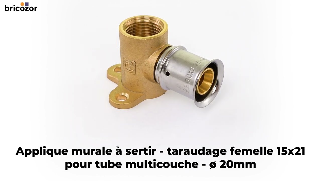 VIDÉO 360° - Applique murale à sertir pour tube multicouche - femelle 15x21 - D20 MULTITUBO