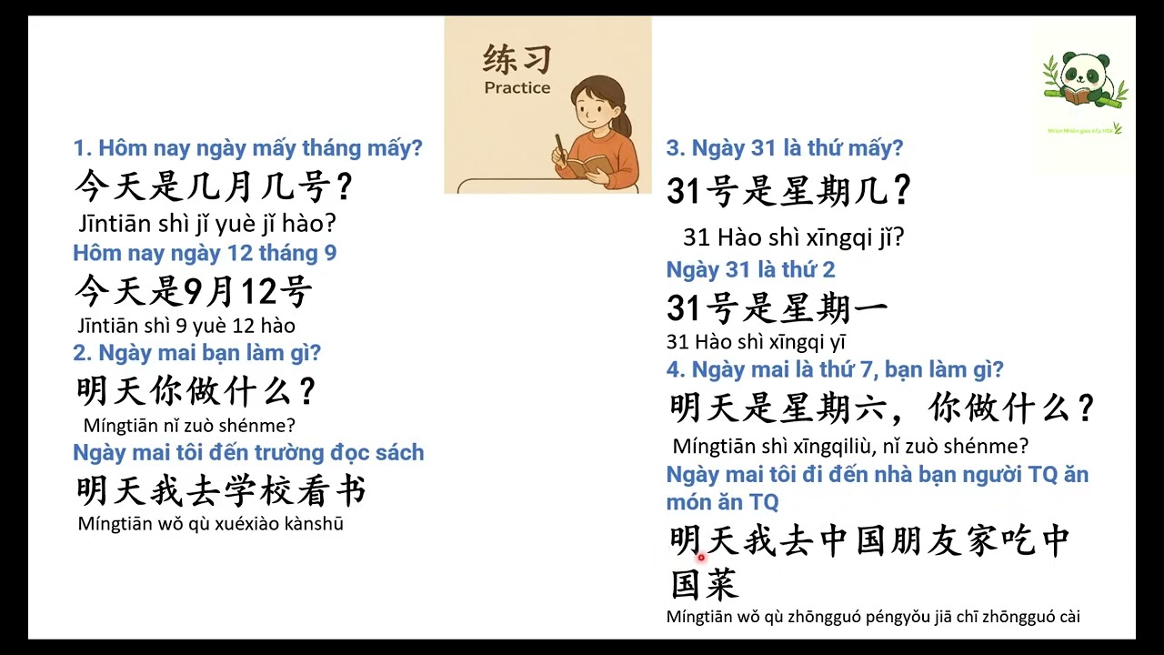 HSK1 bài 7 phần 2 luyện tập