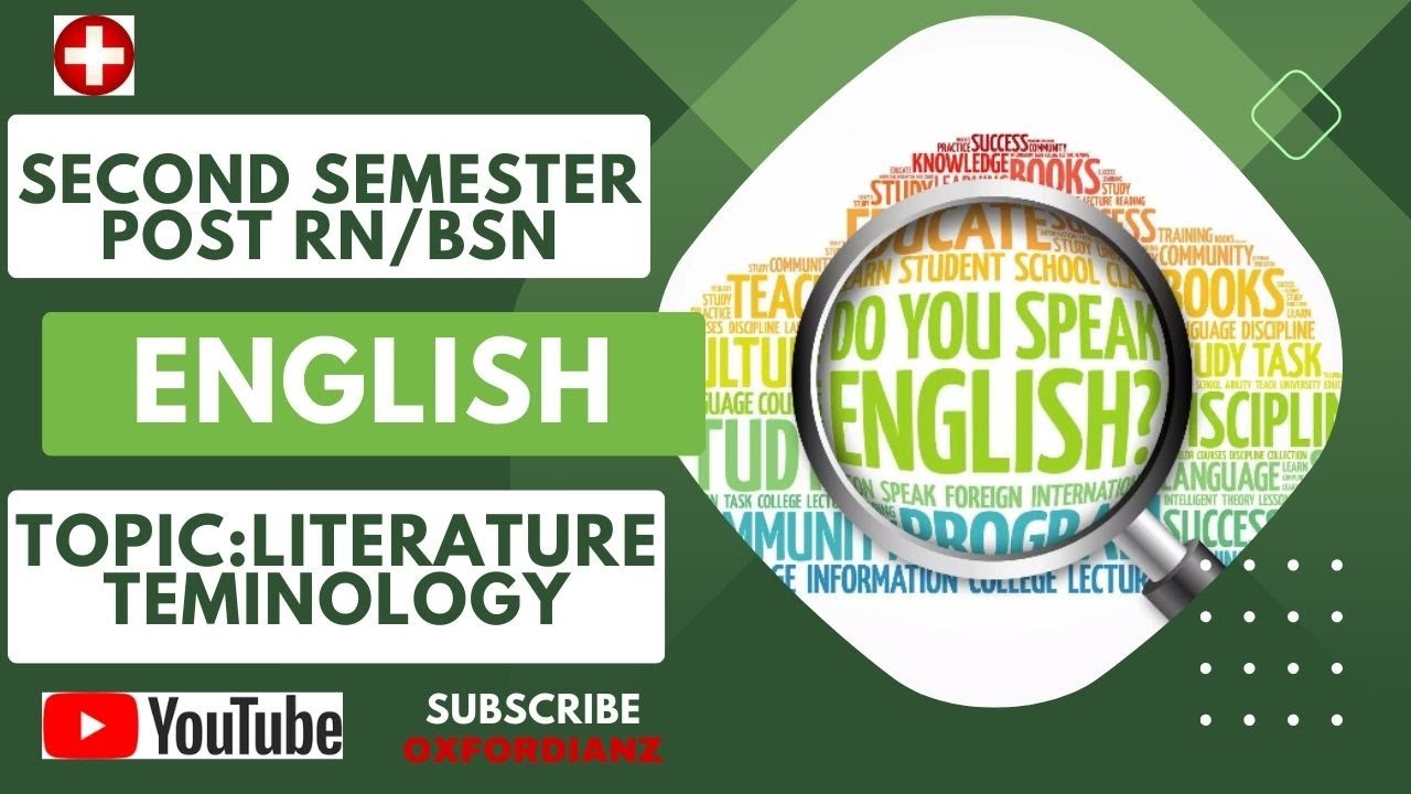 Second Semester Post RN (BSN) | Lec.01, English, Literature Terminologies