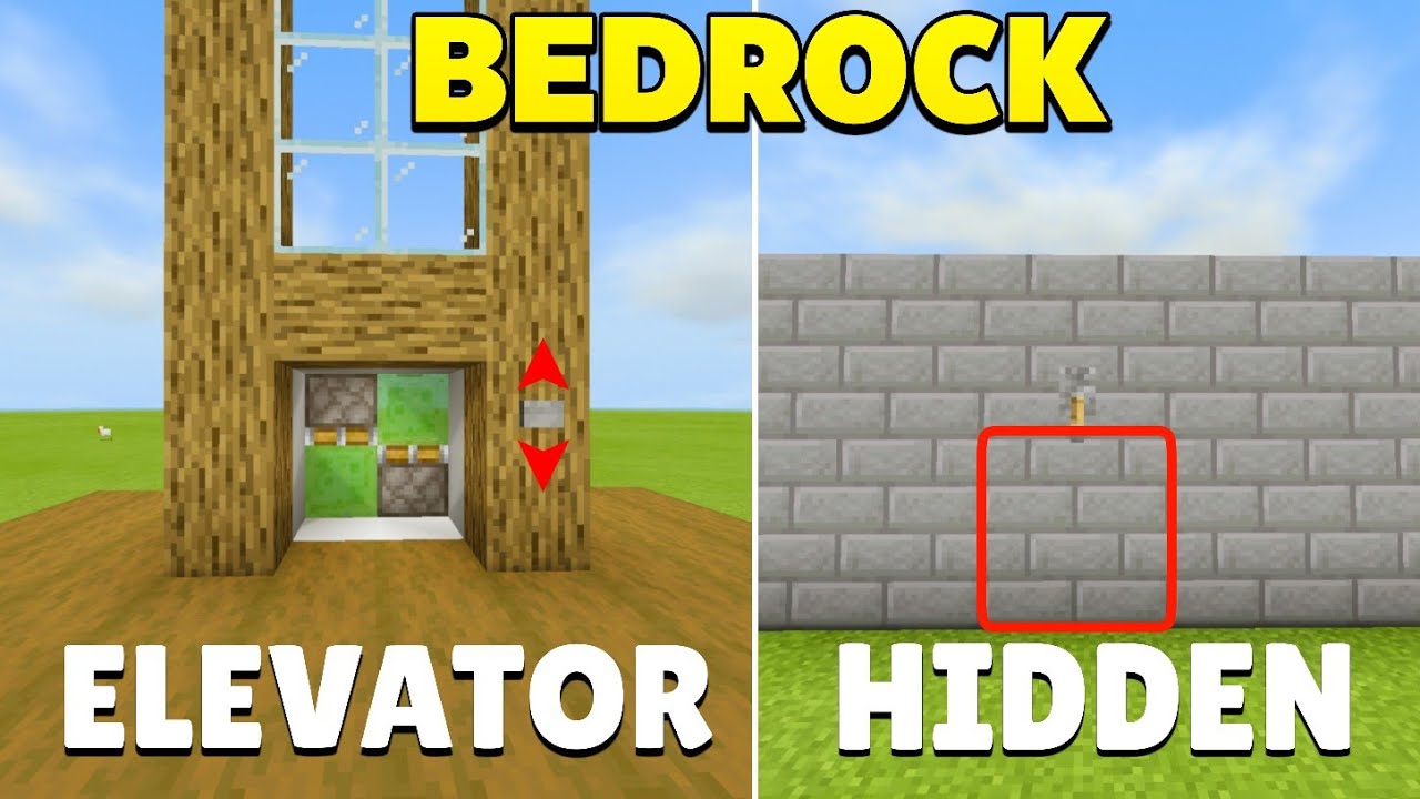 Minecraft: 5 Simple Redstone Builds For Bedrock! (Elevator, Hidden Door)