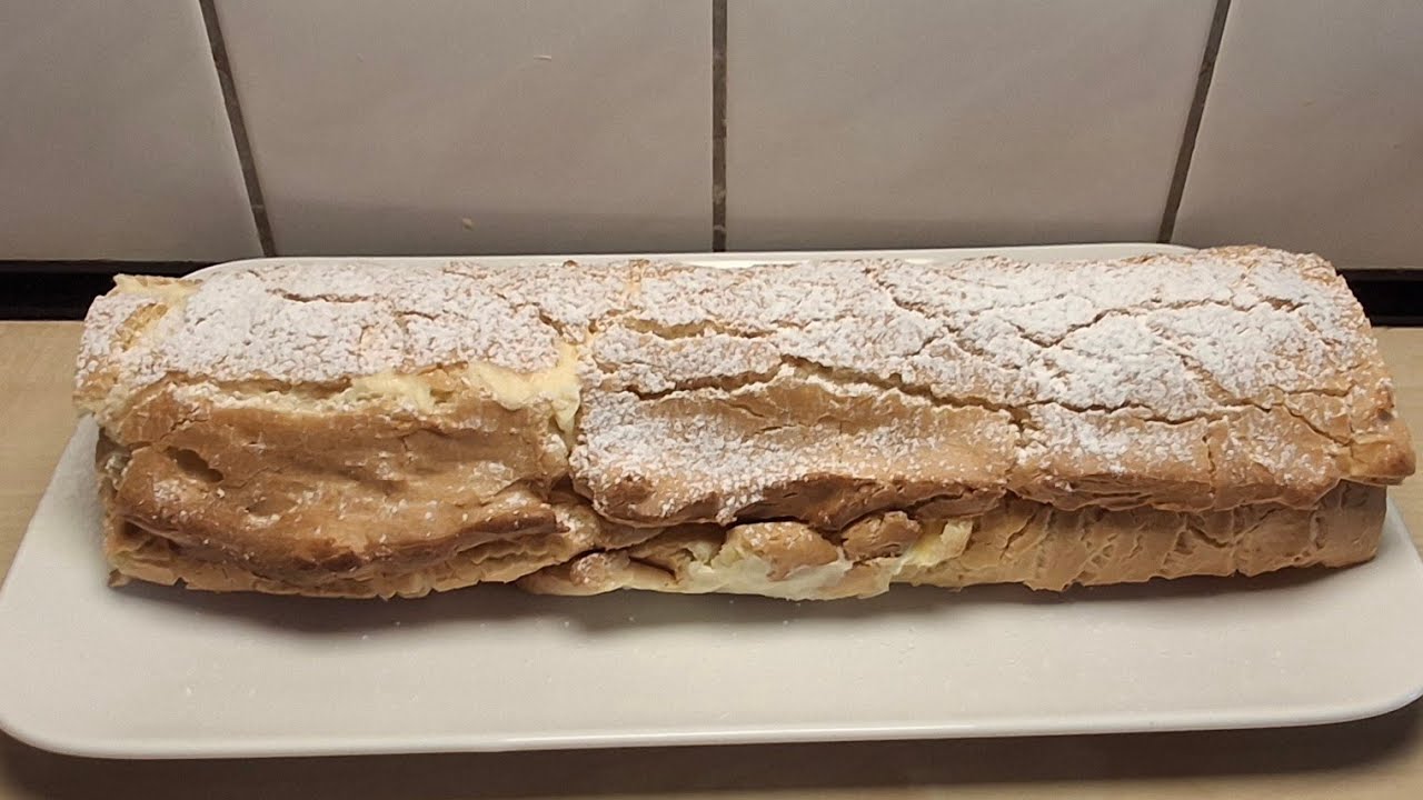 Brandteig Rolle mit Vanille-Creme/ Рулет из заварного теста 