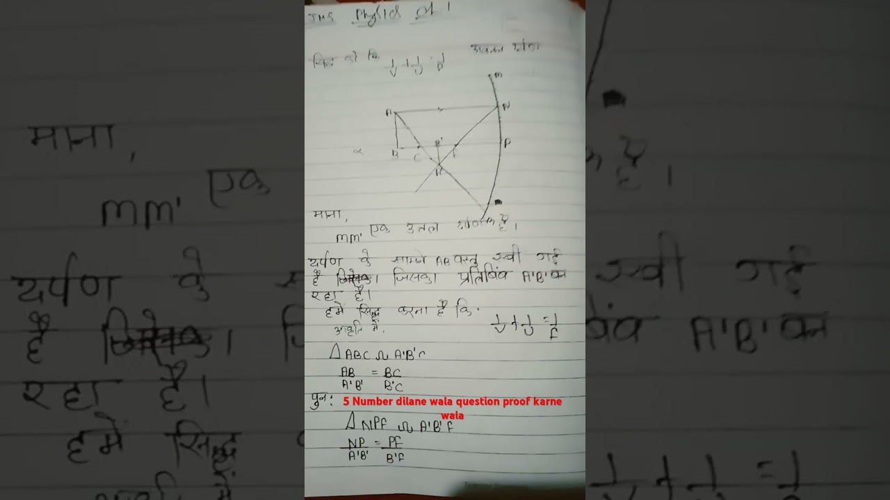 Proof VVI Physics Question  Concave mirror