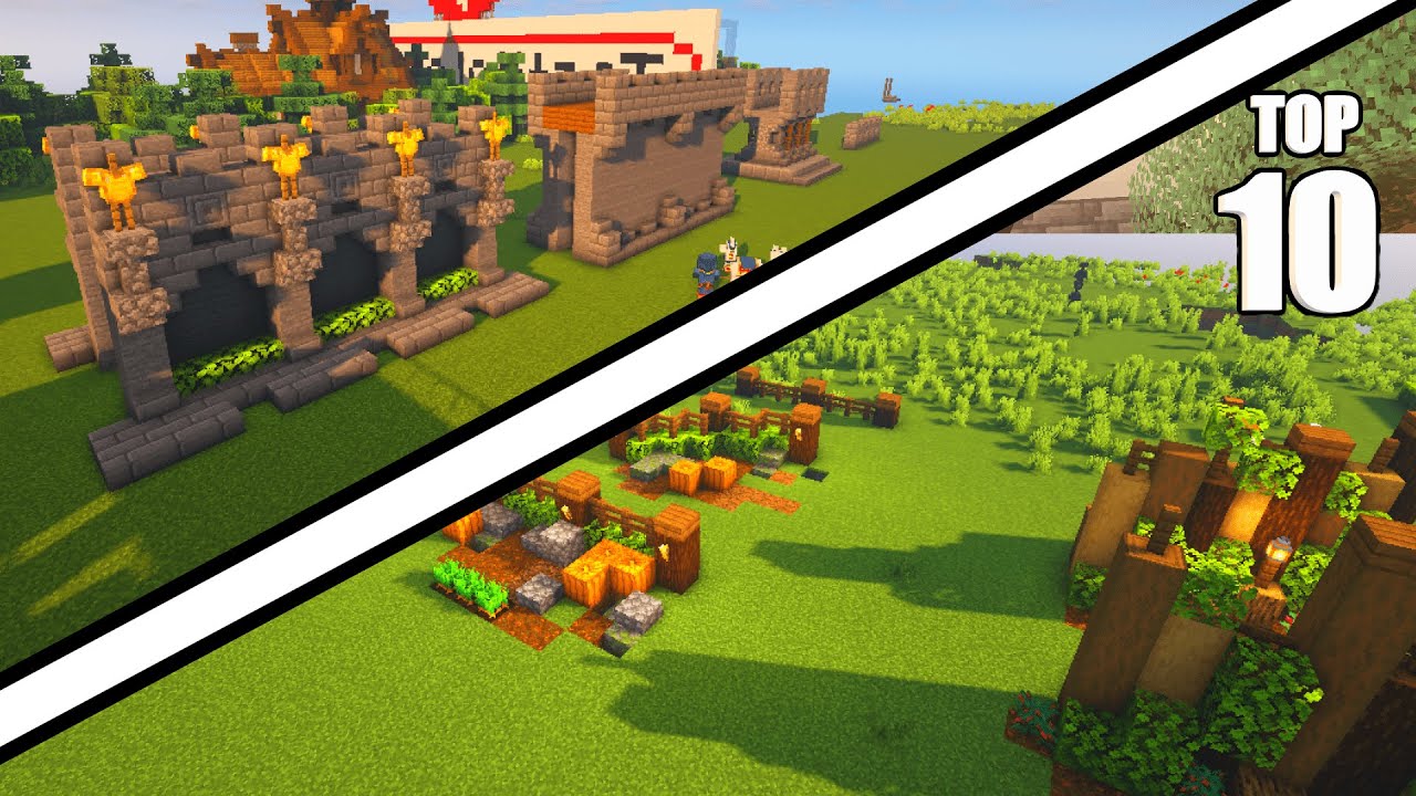 MINECRAFT | 🏗️10 Murallas Decorativas🧱 para Bases [SURVIVAL]
