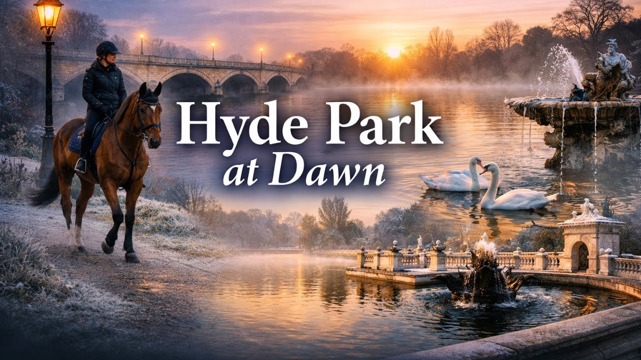 Hyde Park at Dawn: From Dark to Daylight | Serpentine Lake Walk [4K]