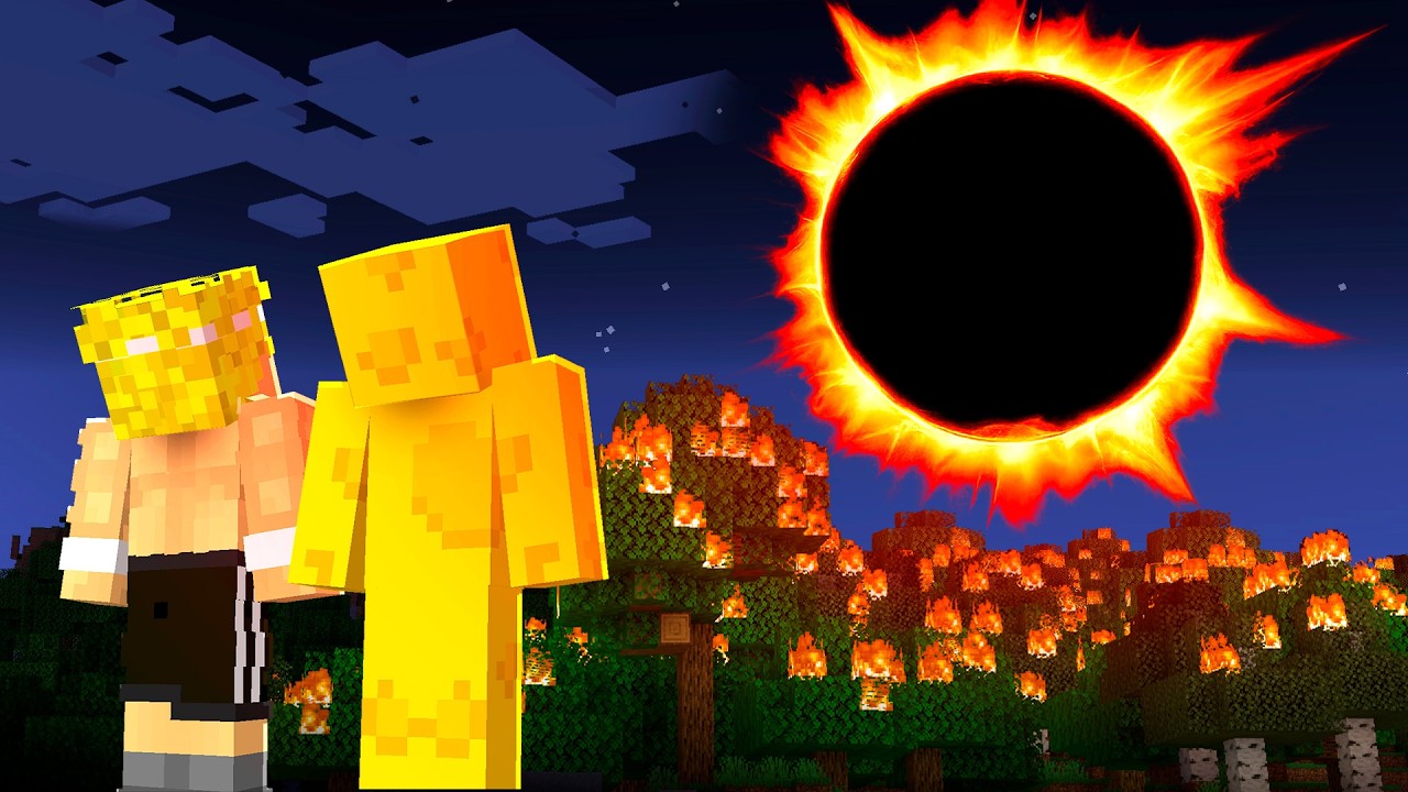 Sobreviví al ECLIPSE de SOL en Minecraft...