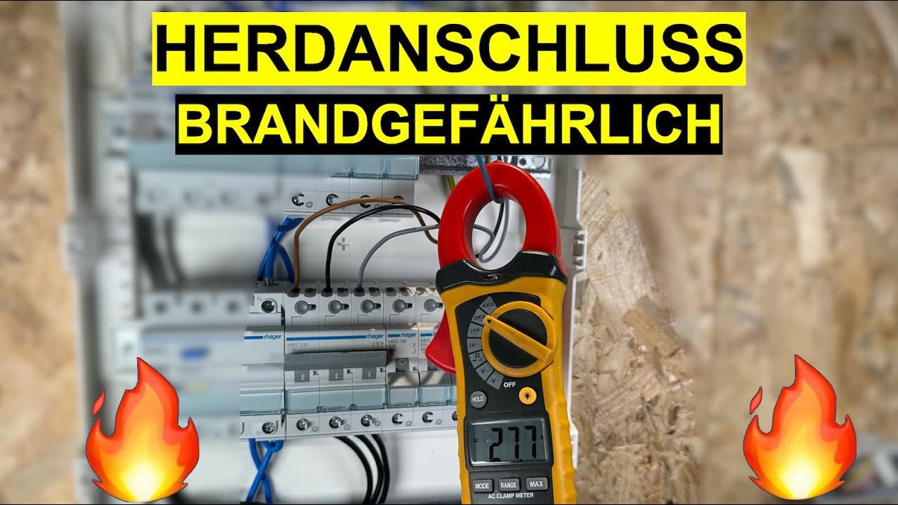 Gefährlicher Fehler beim Herdanschluss – Neutralleiterüberlastung und Brandgefahr vermeiden!!