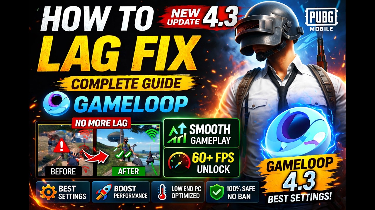 👉 PUBG Mobile 4.3 Lag Fix Gameloop 🔥 | 60+ FPS Boost 🚀 Best Emulator Settings (No Lag)