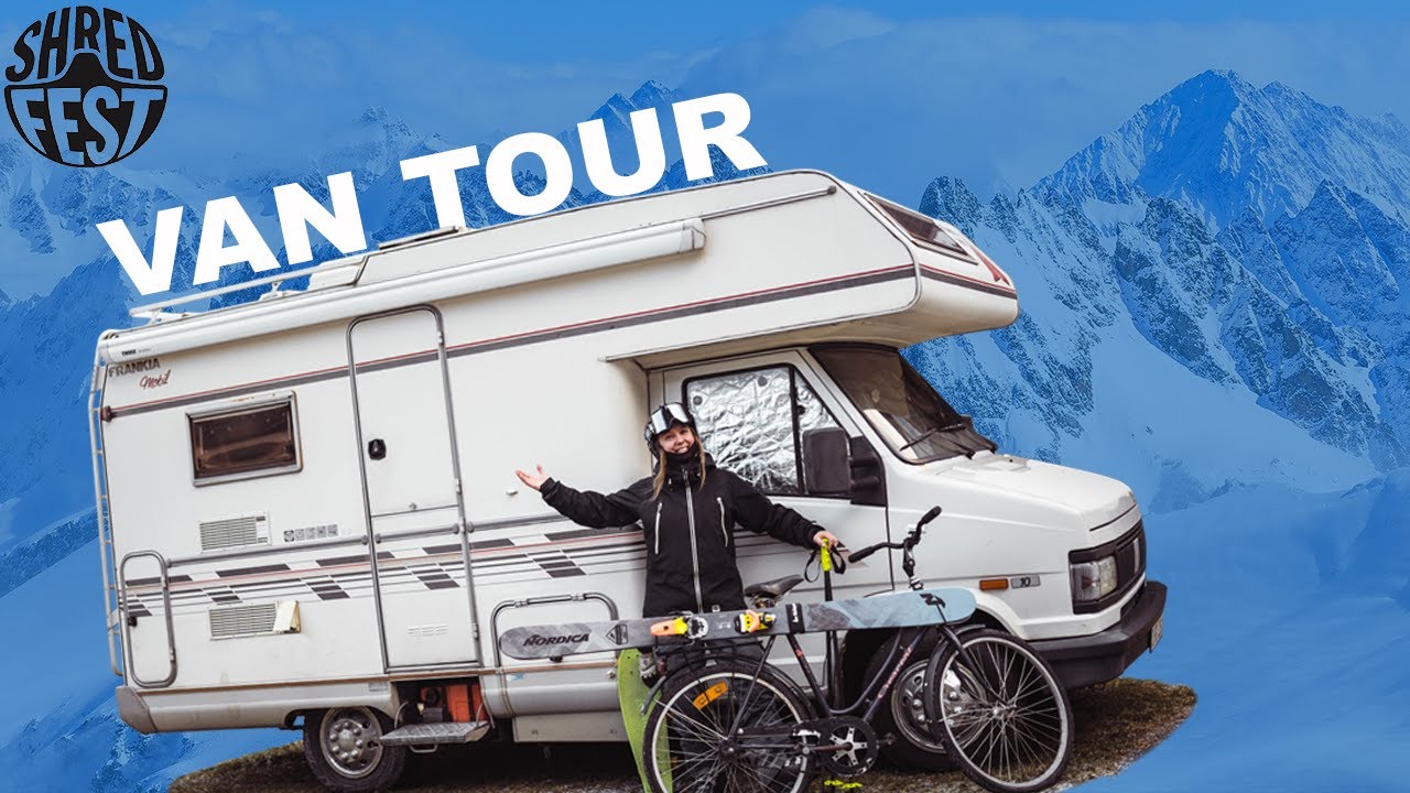 WINTER VAN LIFE TOUR - SKIER LIVES FULL TIME IN HER VAN TO SKI THE SWISS ALPS