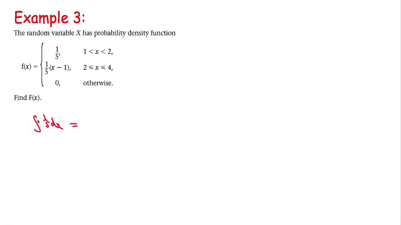 Edexcel S2 Tutorial 3 - Continuous Random Variables
