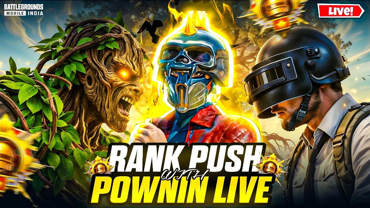 Bgmi Rank push | DAY 66/365 |🔥| Fun With Teammates😂| POWNIN LIVE BGMI #bgmilive #live