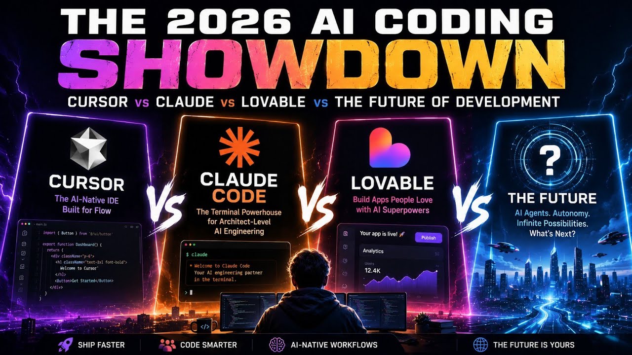 Битва ИИ-кодинга 2026 | Cursor против Claude против Lovable и будущее разработки | Uplatz