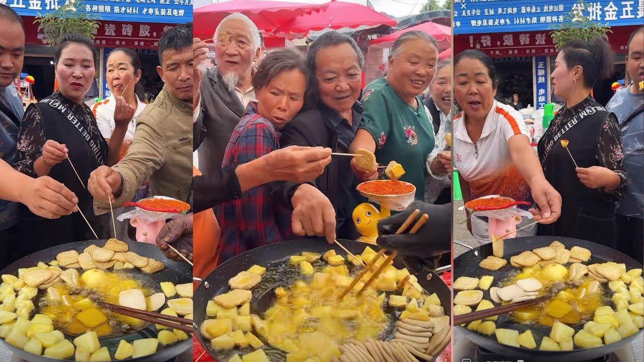 Cooking food live streaming, Cooking fried potato and dried tofu for free. #food  #cooking