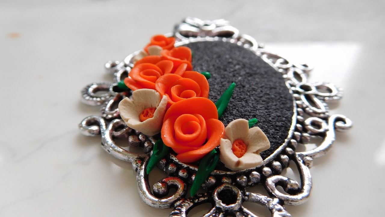 DIY: Antique Polymer Clay Flower Bouquet Pendant Tutorial
