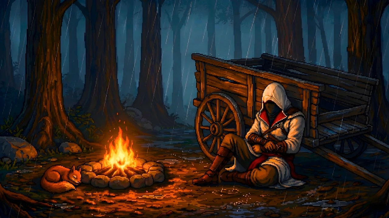 It's raining.. The campfire will protect you from the rain