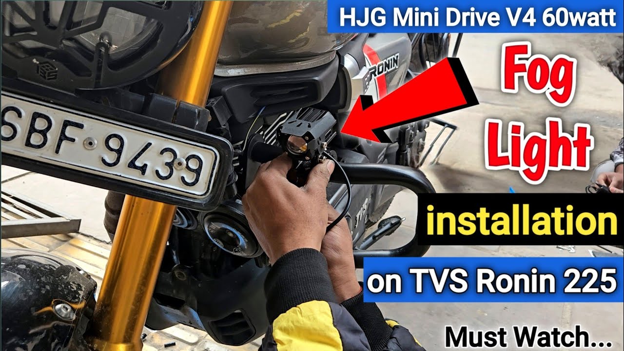 HJG Mini Drive V4 Fog Light installation on TVS Ronin 225 || HJG Mini Drive CO2 Fog Light ||