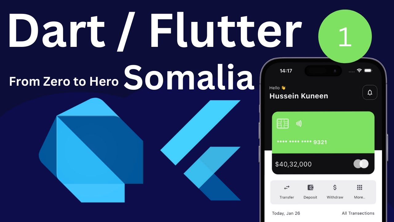 Complete Dart  & Flutter Course in Somalia   | Baro Dart Langauge iyo flutter| Part 1