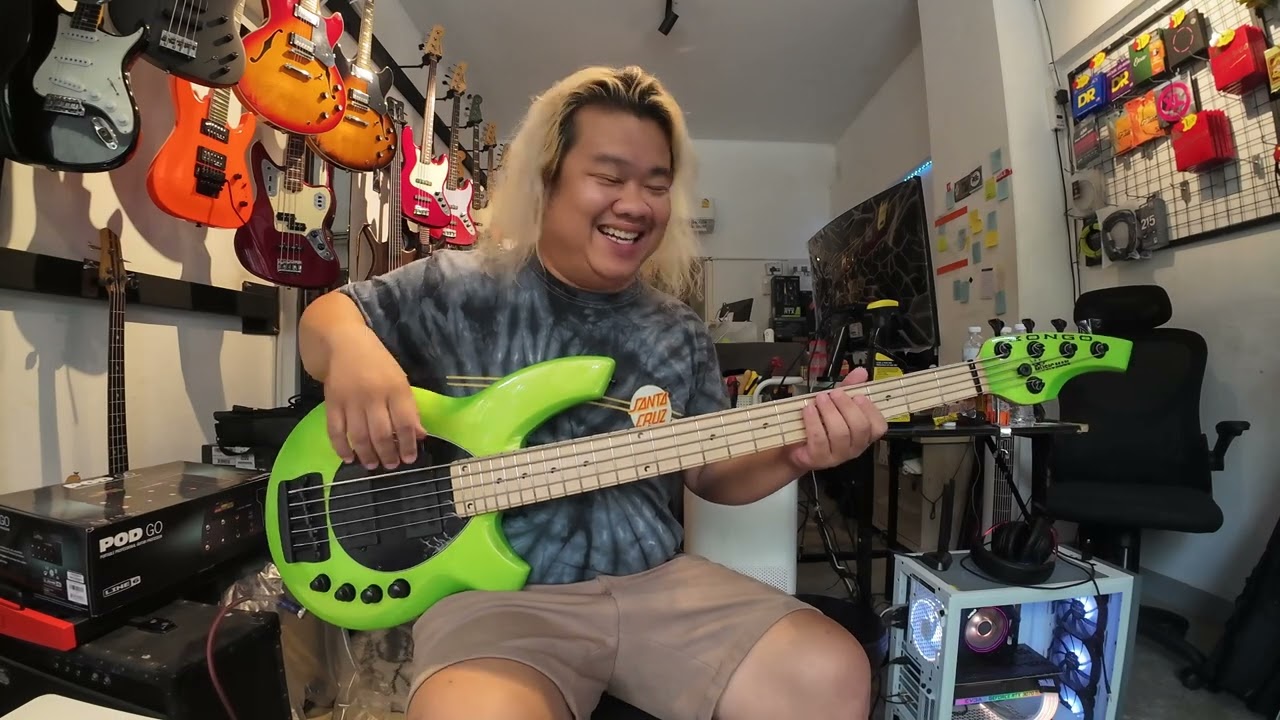 คลิปรีวิว Ernie Ball Music Man Bongo 5 Mantis Green 2024 ครับ
