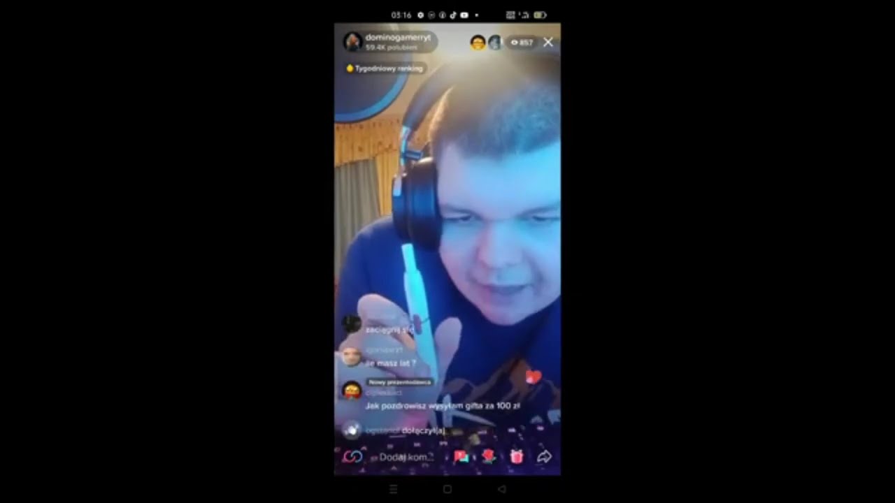 DominoGamer - Bitwa z Marianem o prąd, live na TikToku DYMY