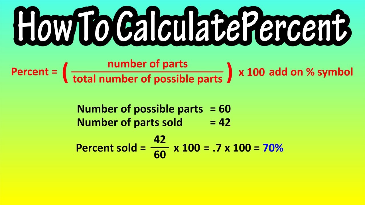 How To Calculate Percent Or Percentage Explained - Formula For Percent Or Percentage