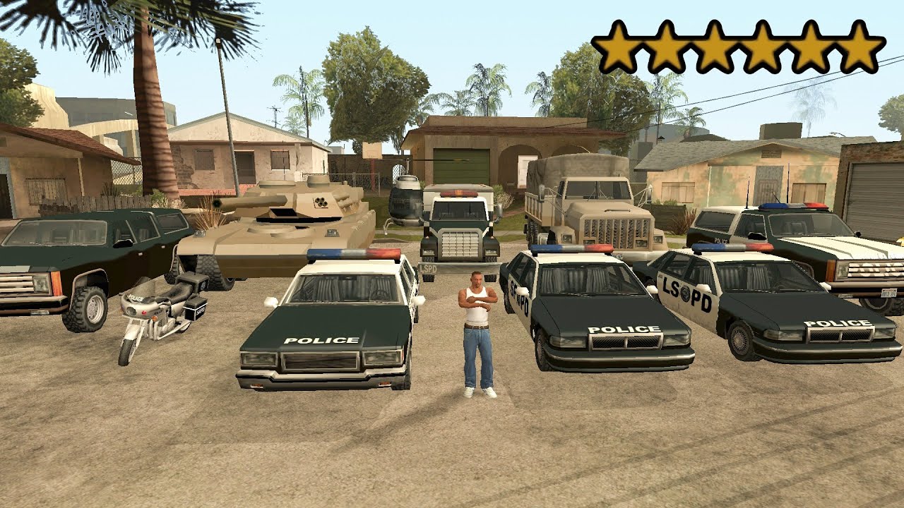 How to Get All Police Vehicles in 6-Star Wanted Level in GTA San Andreas