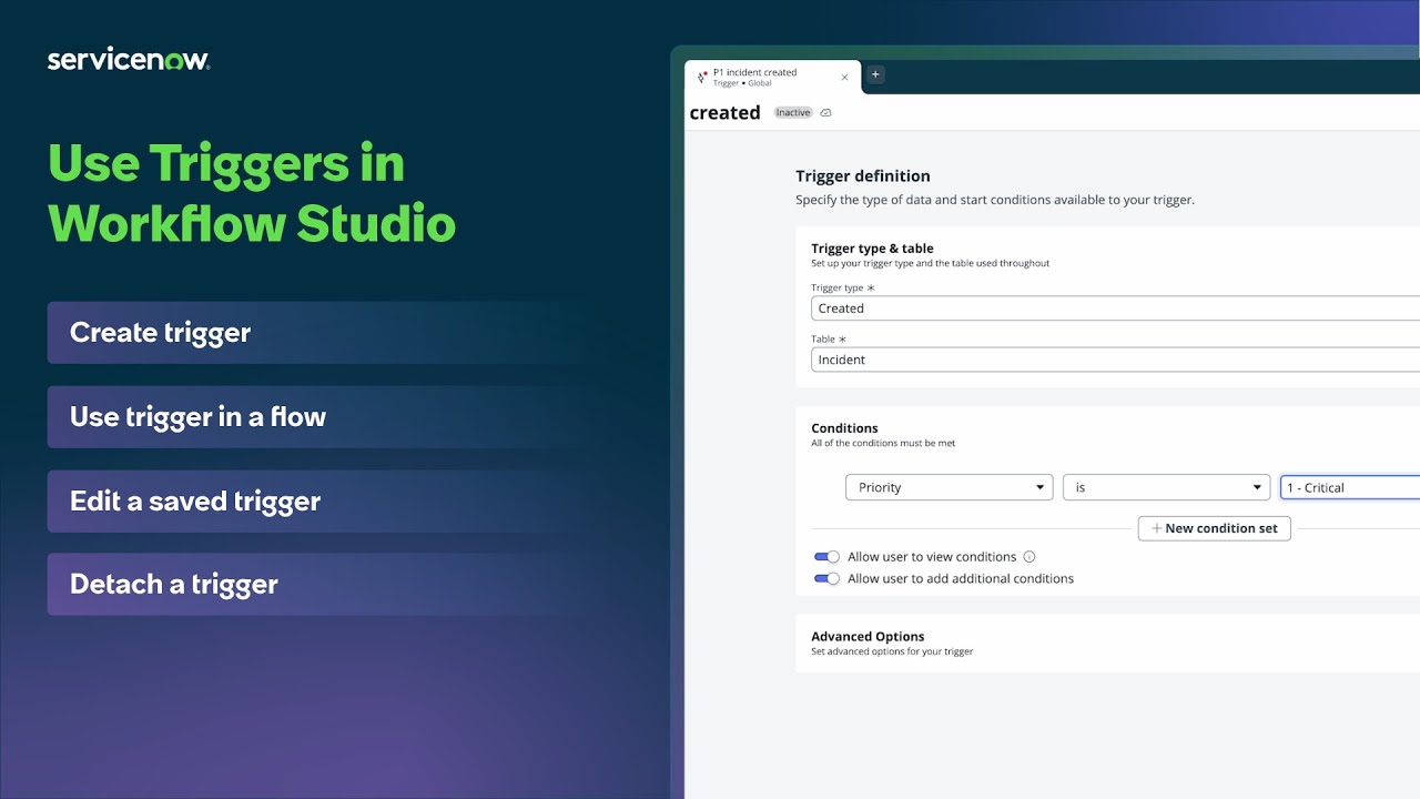 Использование триггеров в Workflow Studio
