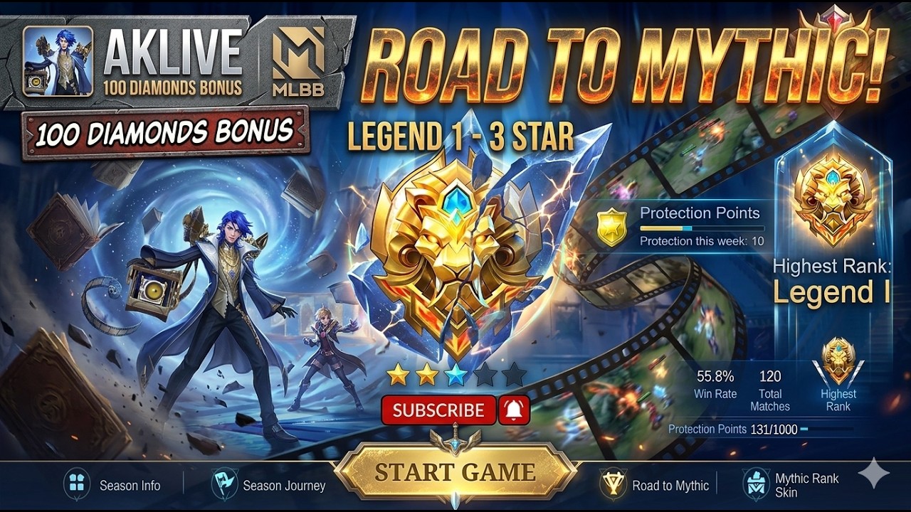 ROAD TO  MYTHIC FROM LEGEND 1  #mlbb 😍P145