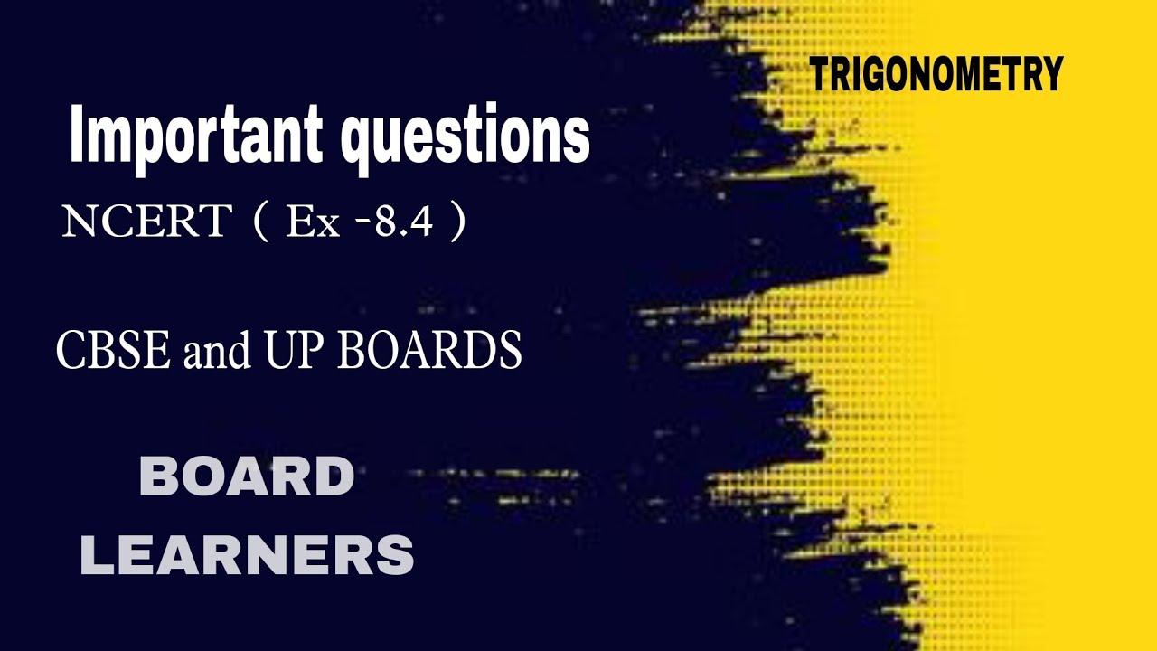 IMPORTANT QUESTIONS OF TRIGONOMETRY