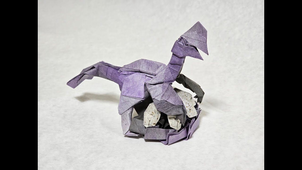 둥지를 품은 오비랍토르 접기1(Oviraptor sitting on its eggs Origami1)