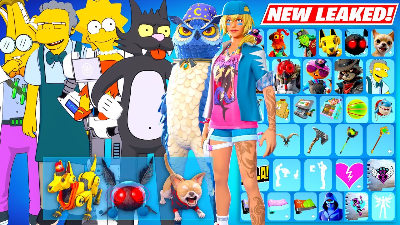 All NEW Fortnite LEAKED Skins & Cosmetics (FREE Skins, LISA, Scratchy, Tyler the Creator, Simpsons)