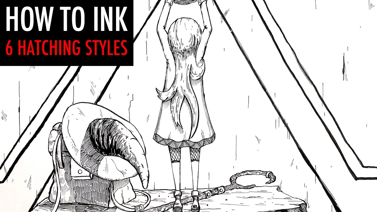 6 Ink Hatching Techniques - How to Draw with Ink