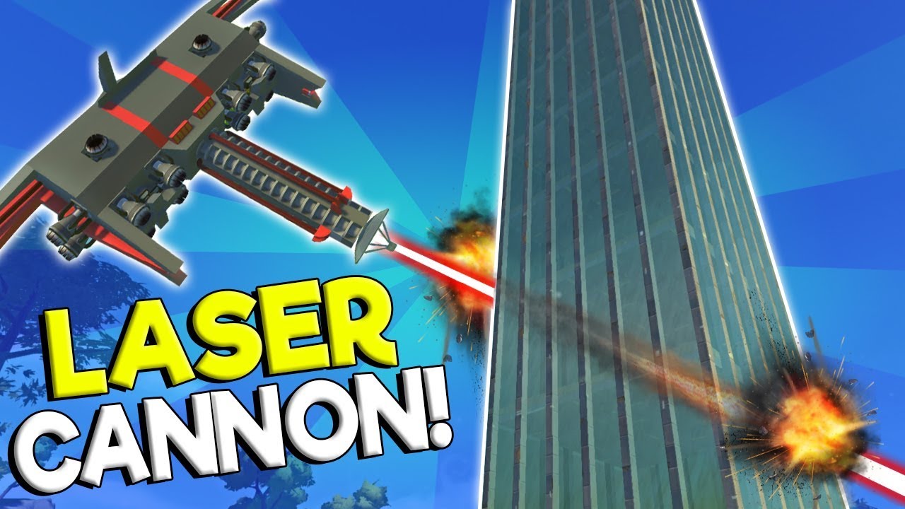 LASER ORBITAL CANNON DESTROYS SKYSCRAPER! - Scrap Mechanic Gameplay - Spud Gun Update