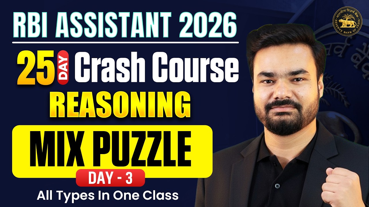 RBI Assistant Puzzle 2026 | Mix Puzzle Reasoning | RBI Assistant Reasoning Class 2026
